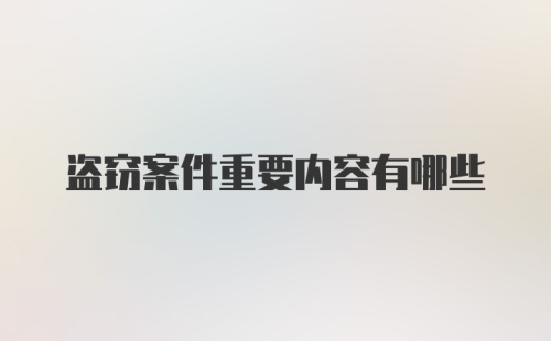 盗窃案件重要内容有哪些