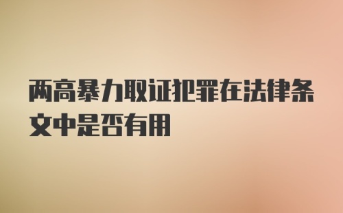 两高暴力取证犯罪在法律条文中是否有用