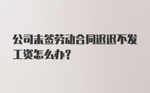 公司未签劳动合同迟迟不发工资怎么办？