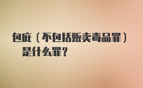 包庇(不包括贩卖毒品罪) 是什么罪？