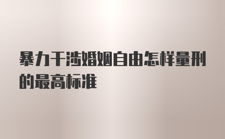 暴力干涉婚姻自由怎样量刑的最高标准