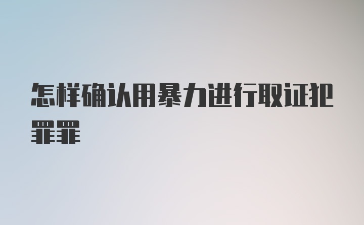 怎样确认用暴力进行取证犯罪罪