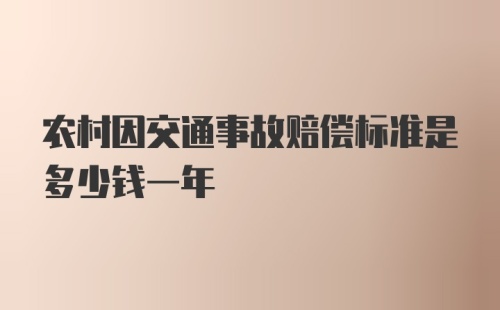 农村因交通事故赔偿标准是多少钱一年