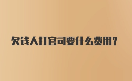 欠钱人打官司要什么费用？