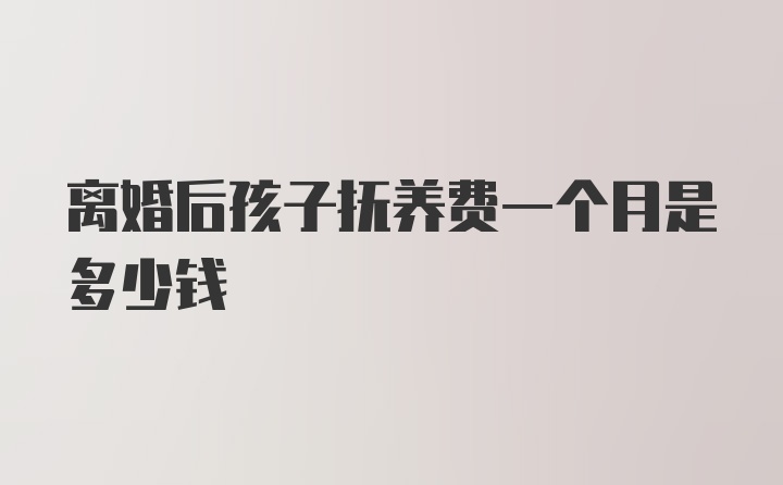 离婚后孩子抚养费一个月是多少钱