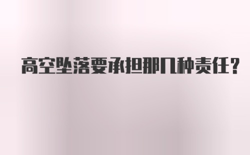 高空坠落要承担那几种责任？