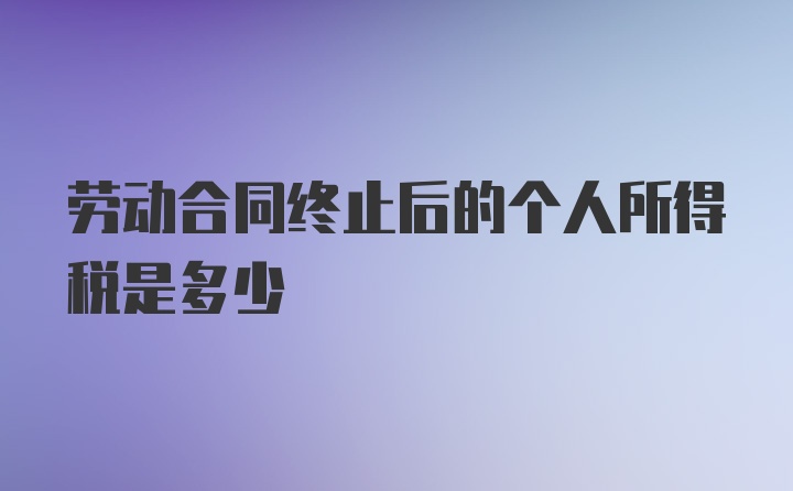 劳动合同终止后的个人所得税是多少