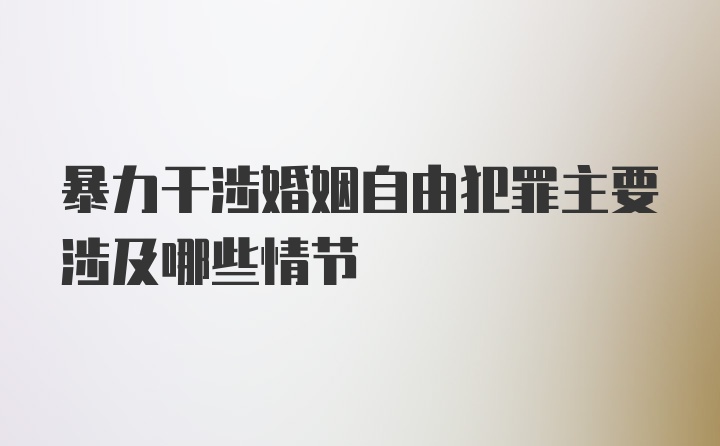 暴力干涉婚姻自由犯罪主要涉及哪些情节