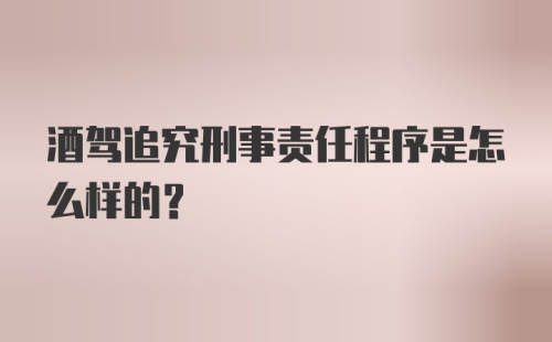 酒驾追究刑事责任程序是怎么样的？