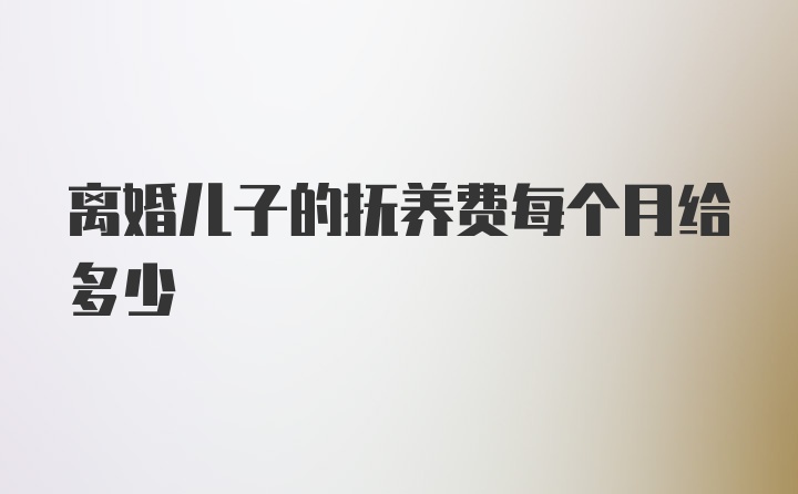 离婚儿子的抚养费每个月给多少