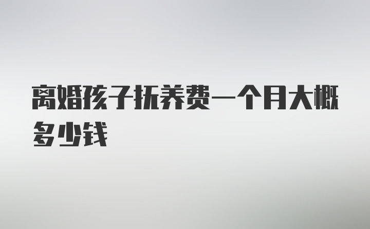 离婚孩子抚养费一个月大概多少钱