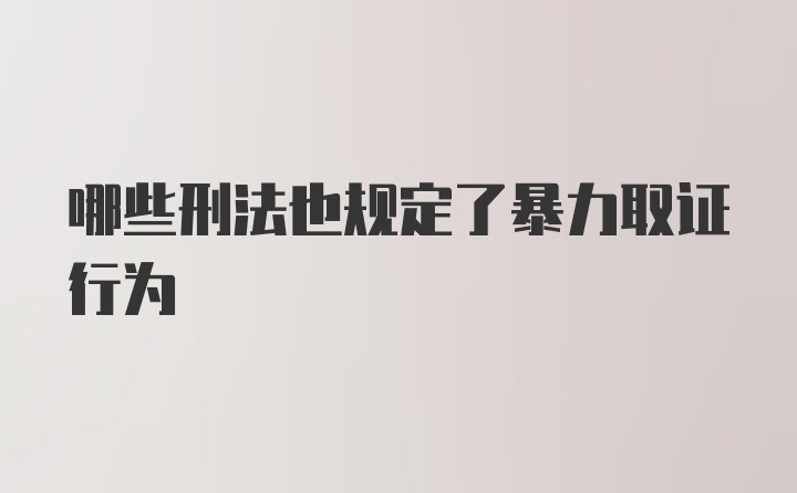 哪些刑法也规定了暴力取证行为