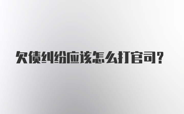 欠债纠纷应该怎么打官司？