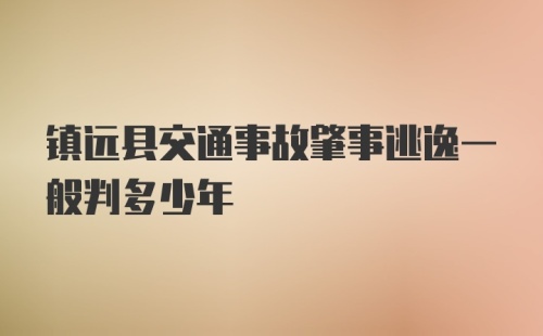 镇远县交通事故肇事逃逸一般判多少年