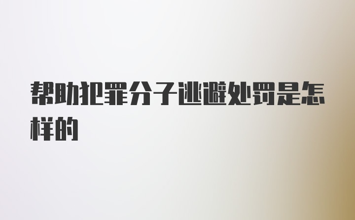 帮助犯罪分子逃避处罚是怎样的