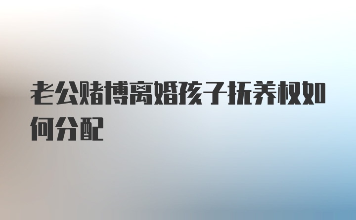 老公赌博离婚孩子抚养权如何分配