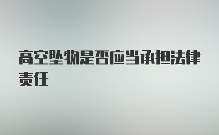 高空坠物是否应当承担法律责任