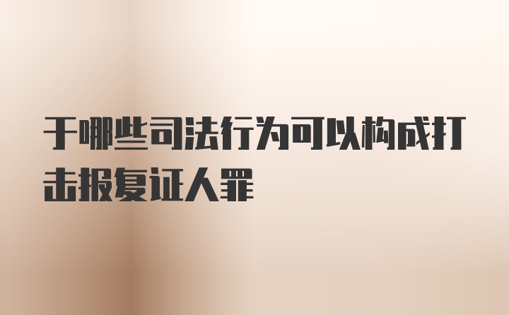 于哪些司法行为可以构成打击报复证人罪