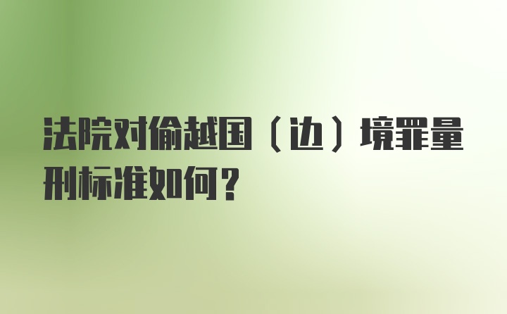 法院对偷越国（边）境罪量刑标准如何？