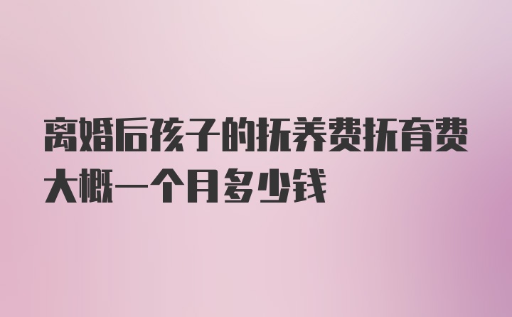 离婚后孩子的抚养费抚育费大概一个月多少钱