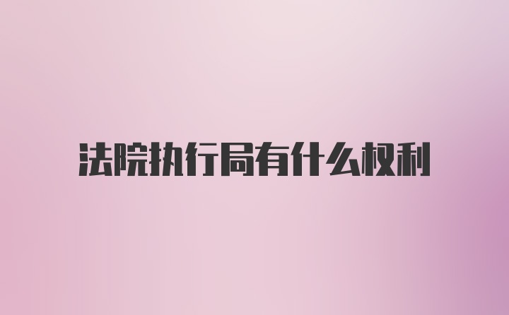 法院执行局有什么权利