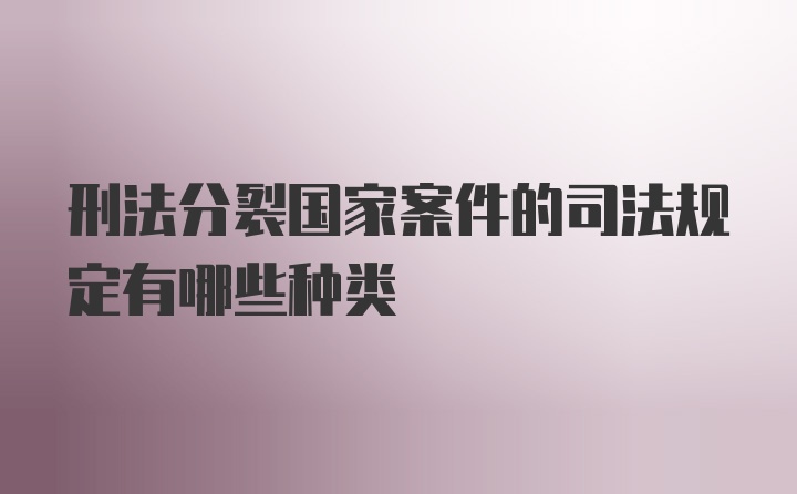 刑法分裂国家案件的司法规定有哪些种类