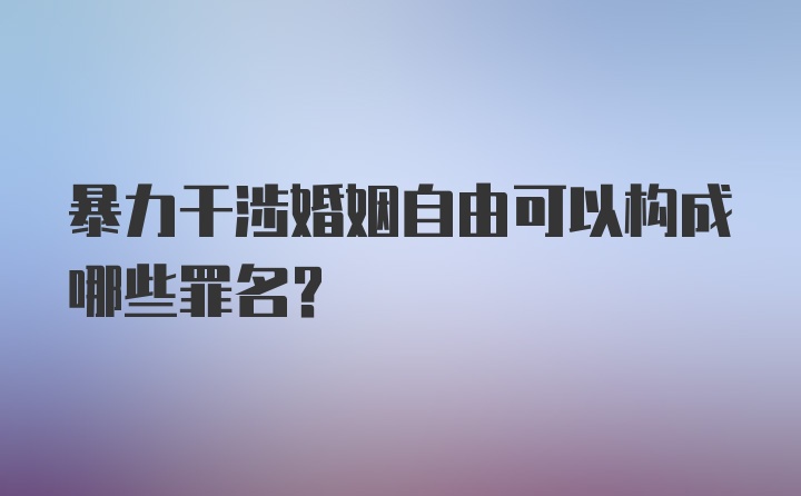 暴力干涉婚姻自由可以构成哪些罪名？