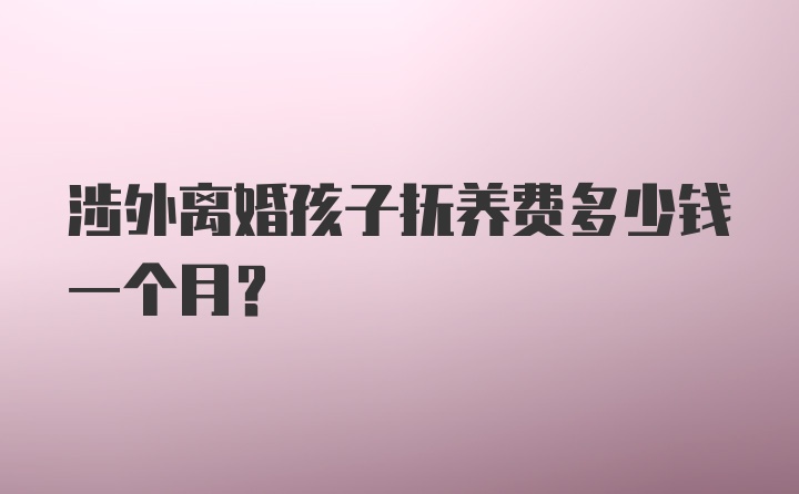 涉外离婚孩子抚养费多少钱一个月？