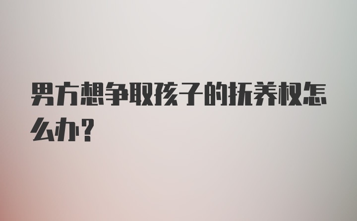 男方想争取孩子的抚养权怎么办？