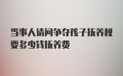 当事人请问争夺孩子抚养权要多少钱抚养费