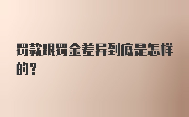 罚款跟罚金差异到底是怎样的？