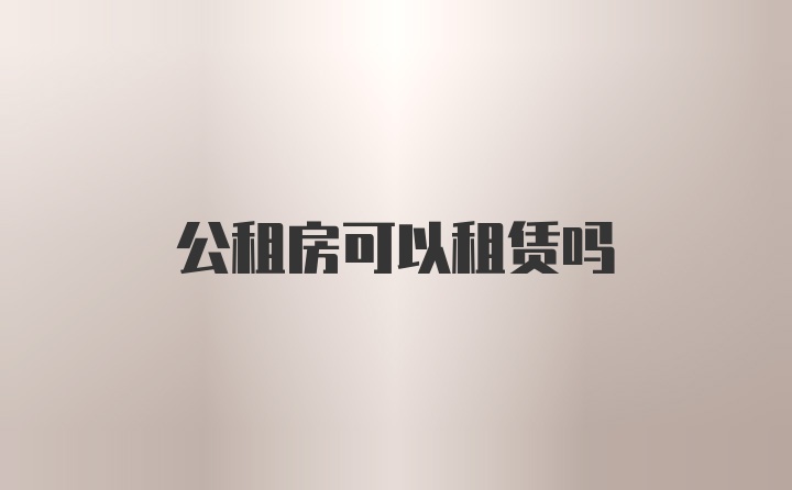 公租房可以租赁吗