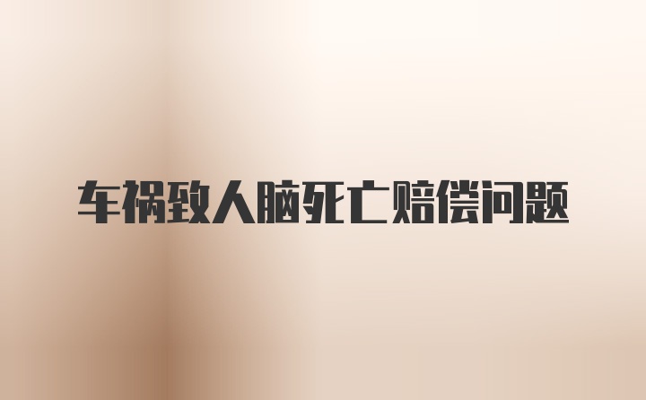 车祸致人脑死亡赔偿问题