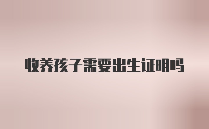 收养孩子需要出生证明吗