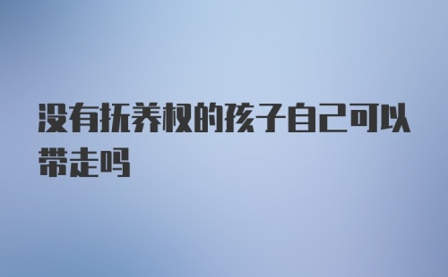 没有抚养权的孩子自己可以带走吗