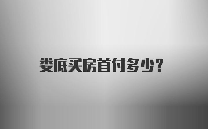 娄底买房首付多少?
