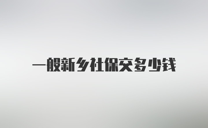 一般新乡社保交多少钱