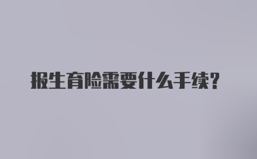 报生育险需要什么手续？