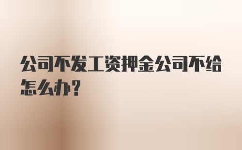 公司不发工资押金公司不给怎么办？