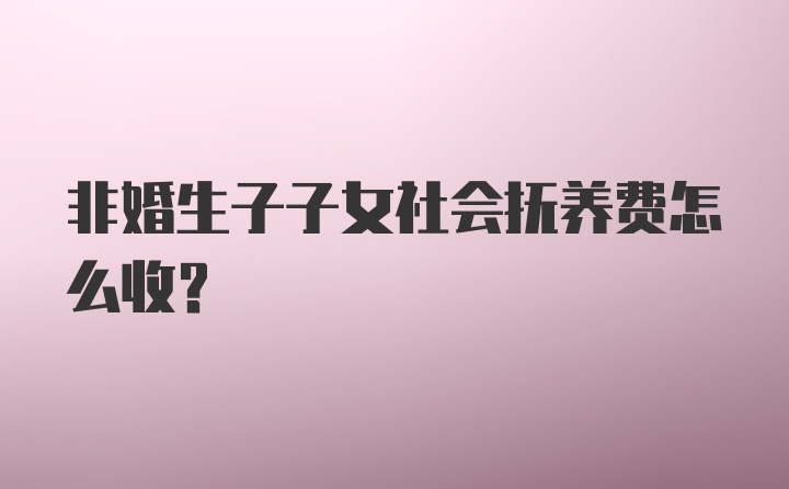 非婚生子子女社会抚养费怎么收？