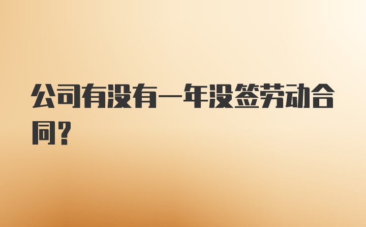 公司有没有一年没签劳动合同？