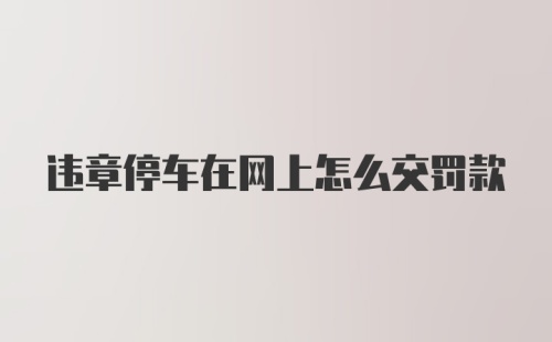 违章停车在网上怎么交罚款