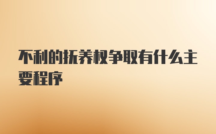 不利的抚养权争取有什么主要程序