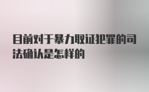 目前对于暴力取证犯罪的司法确认是怎样的