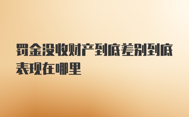 罚金没收财产到底差别到底表现在哪里