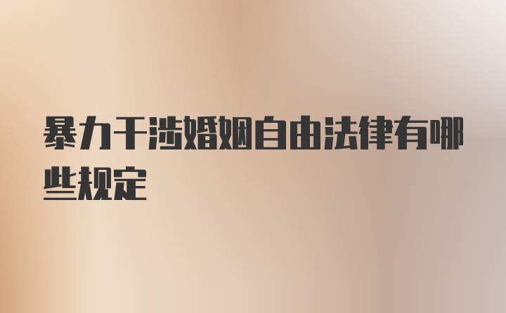 暴力干涉婚姻自由法律有哪些规定