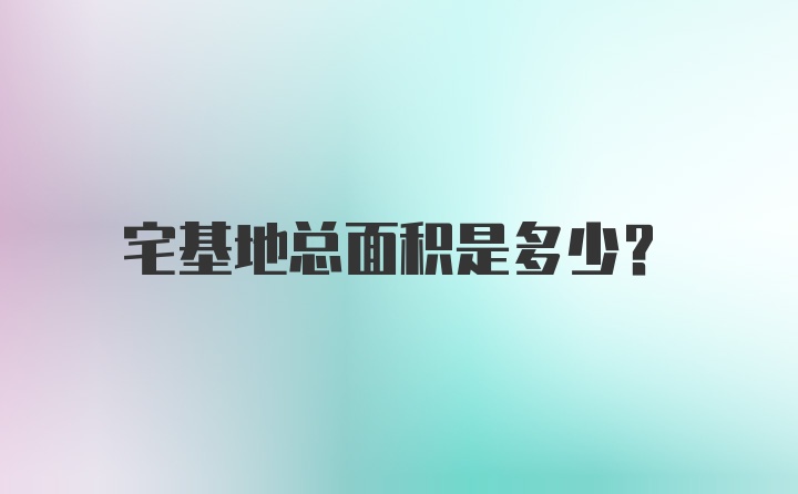 宅基地总面积是多少？