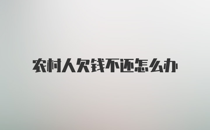 农村人欠钱不还怎么办