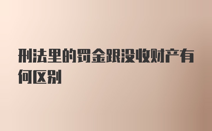 刑法里的罚金跟没收财产有何区别