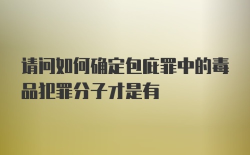 请问如何确定包庇罪中的毒品犯罪分子才是有